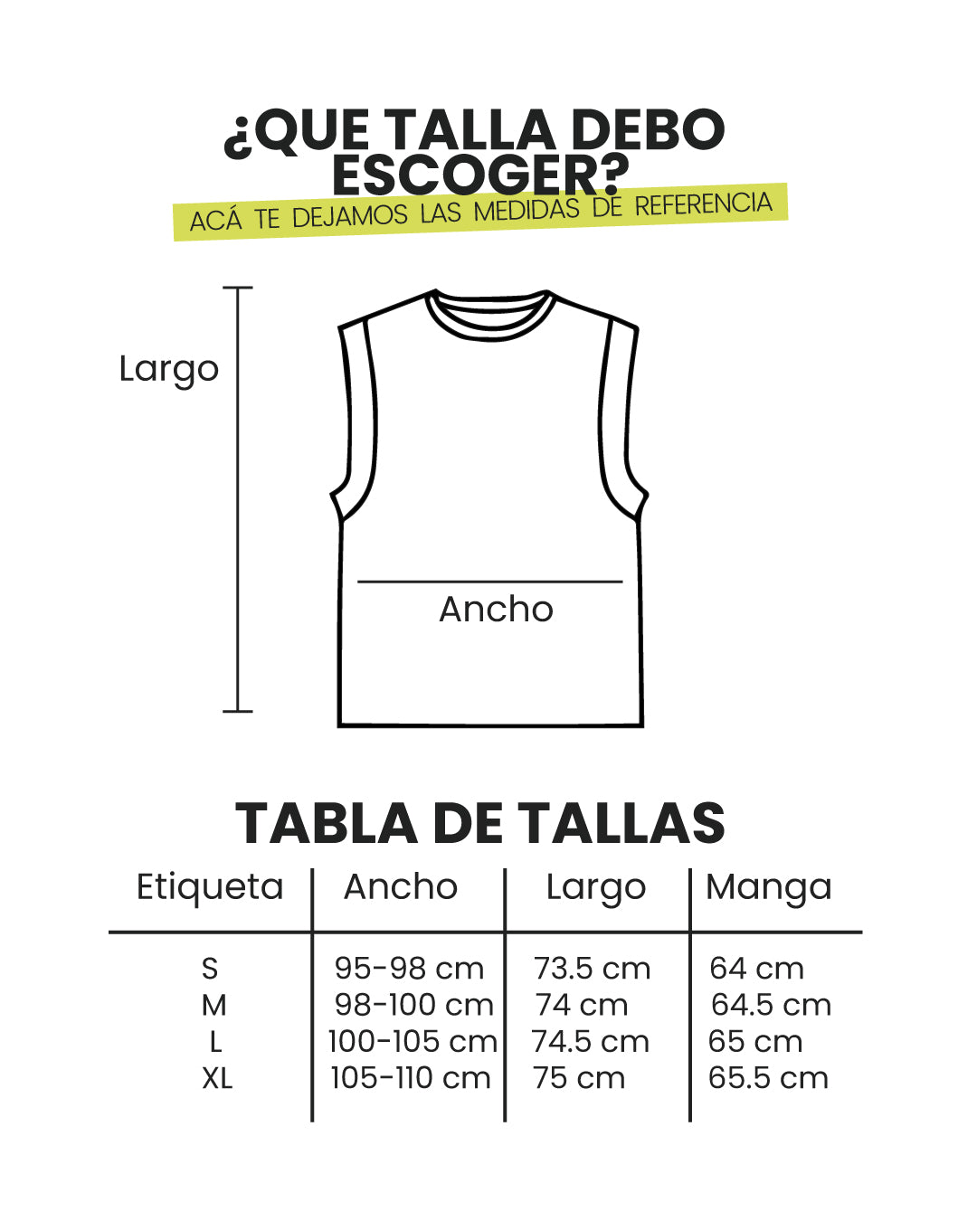 Guía de tallas Camisilla deportiva