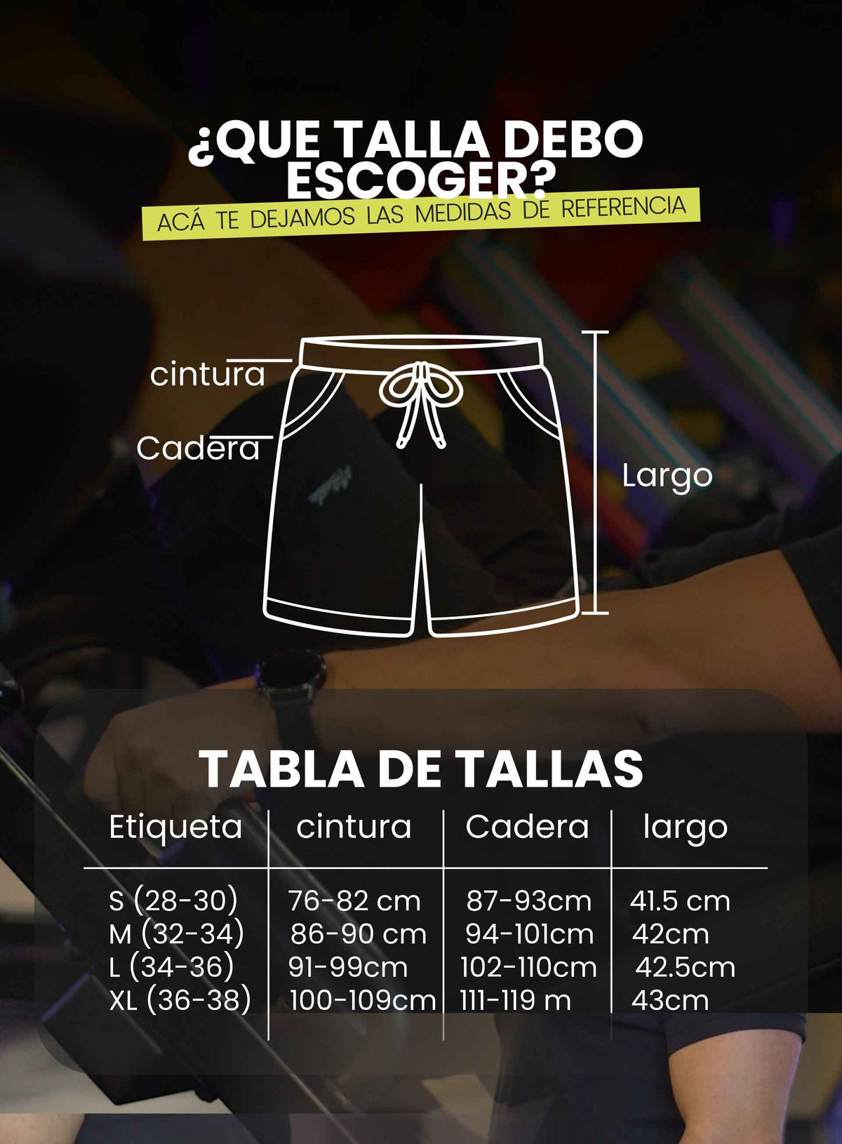 Guía de tallas Pantaloneta Antifluido Lycrado con Lycra interna